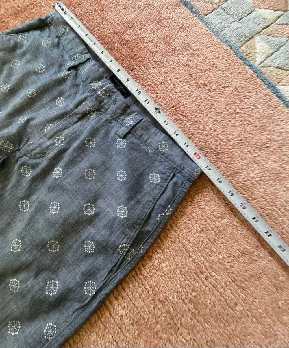 Banana Republic Men’s Gray Chambray Geometric Print Chino Shorts Size 31
